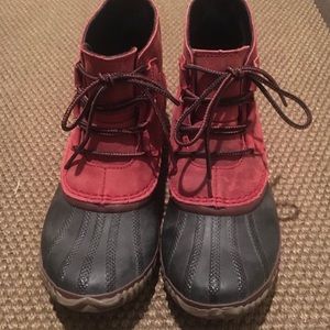 Sorel Red leather Out N About Rain/Snow boots!